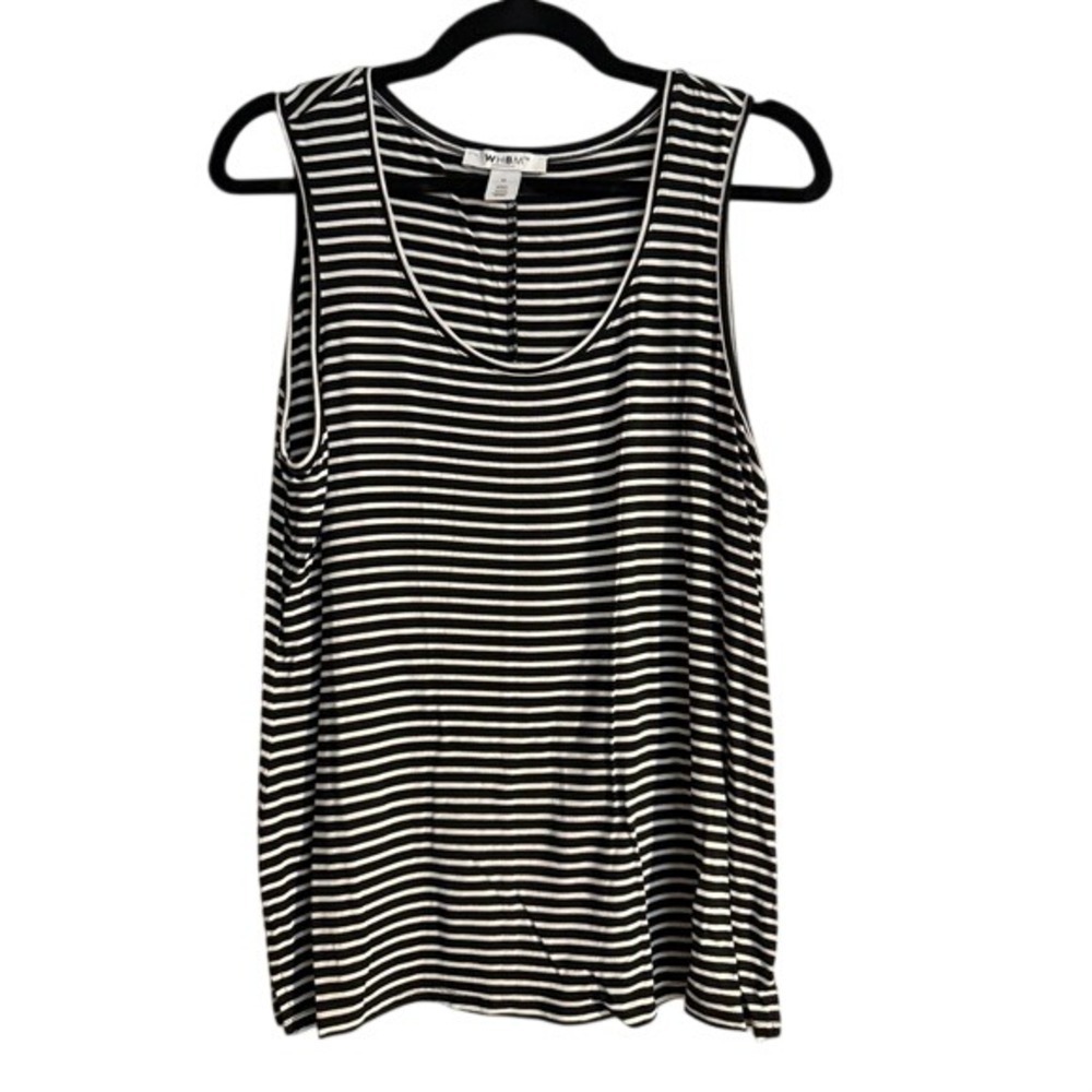 WHBM Black and White Striped Sleeveless Tank Top Women's Size Medium‎
